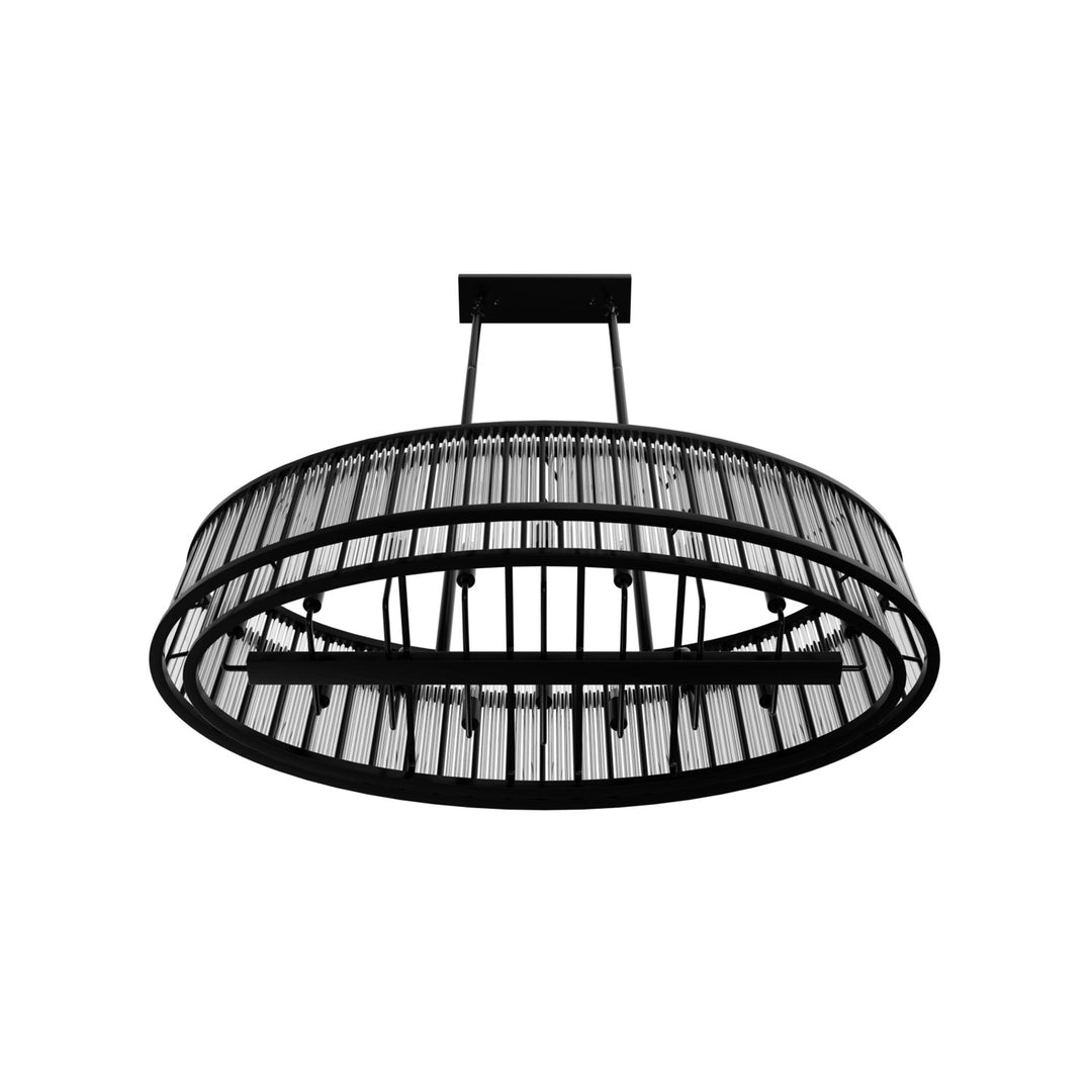 52" Oval Chandelier In Polished Gunmetal