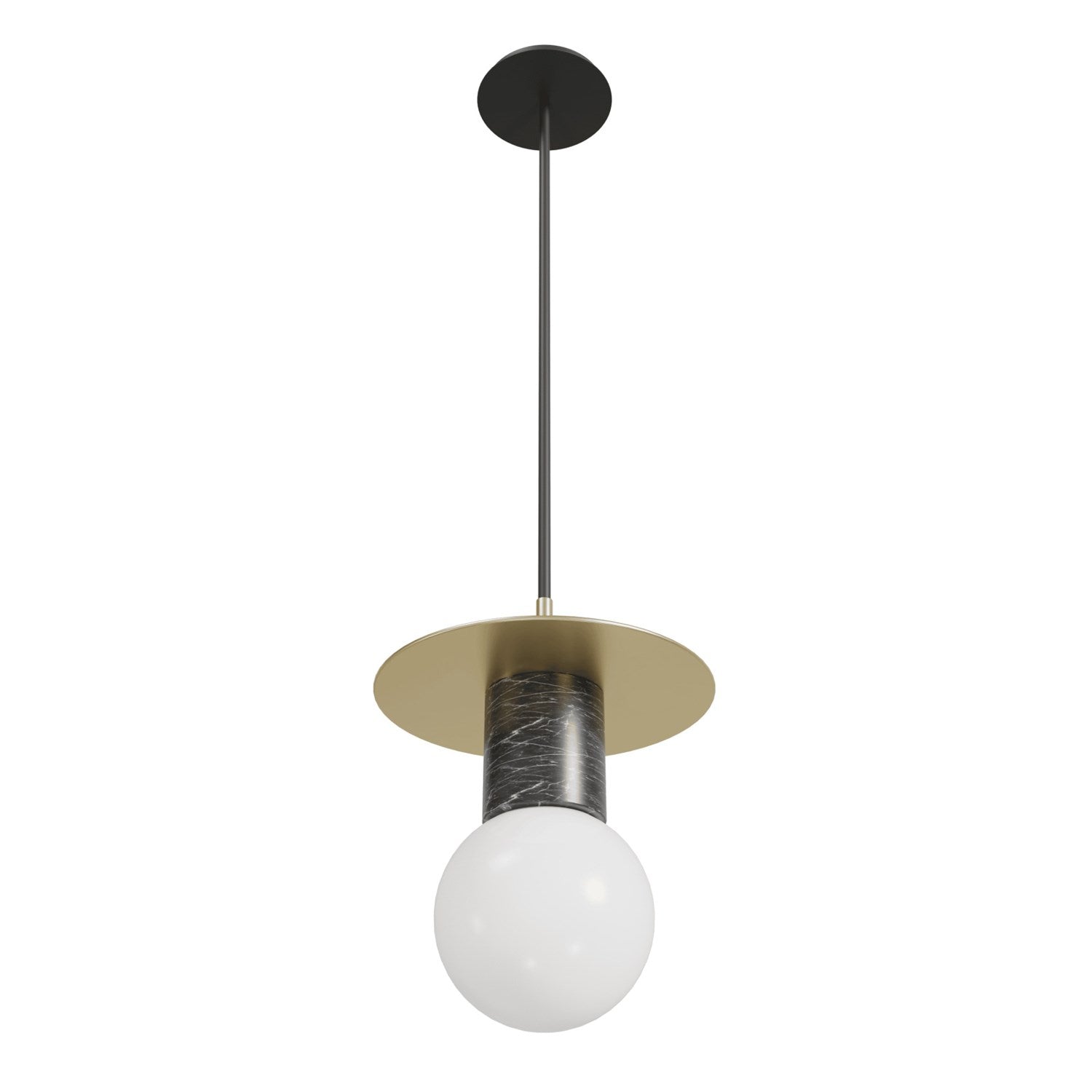 8" Pendant In Black With Brushed Brass Accent by Avenue Lighting