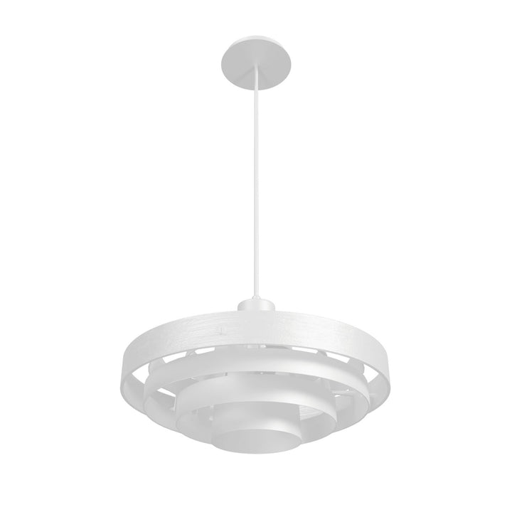 16" Geometric Pendant In White