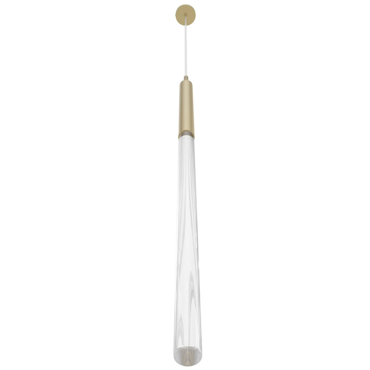 Main Street 1 Light Snow Acyrlic Pendant In Brushed Brass by Avenue Lighting