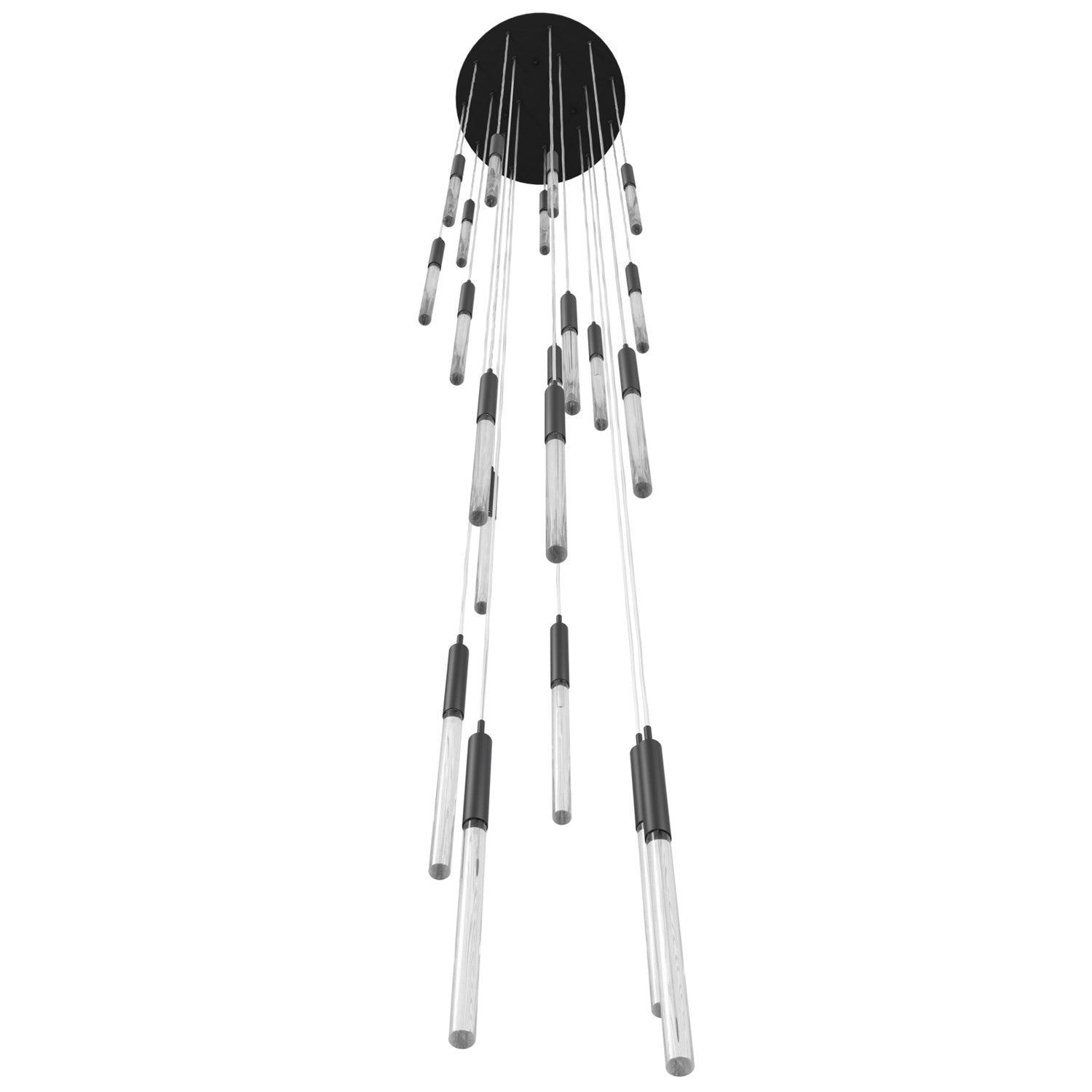 Main Street 21 Light Multi Pendant In Black With Snow Acrylic by Avenue Lighting