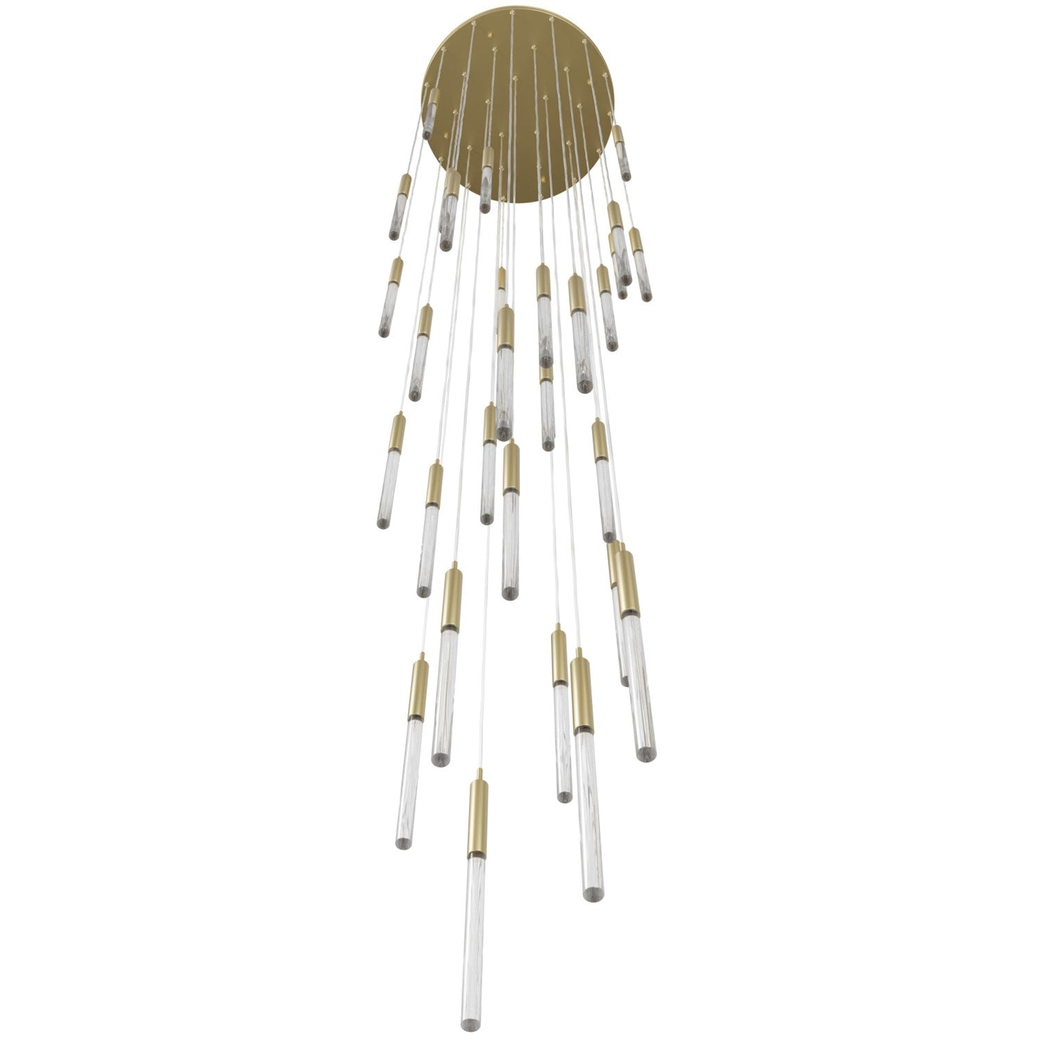 Main Street 31 Light Snow Acyrlic Multi Pendant In Brushed Brass by Avenue Lighting