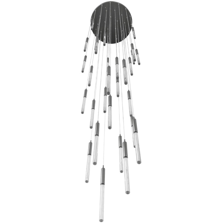 Main Street 31 Light Snow Acyrlic Multi Pendant In Polished Nickel by Avenue Lighting