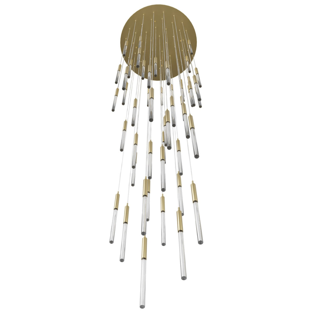 Main Street 51 Light Snow Acyrlic Multi Pendant In Brushed Brass
