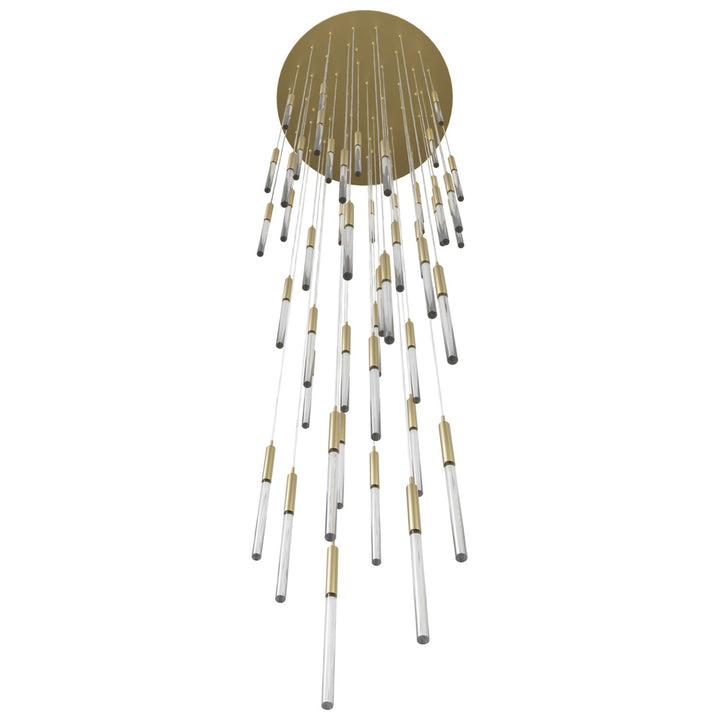 Main Street 51 Light Snow Acyrlic Multi Pendant In Brushed Brass