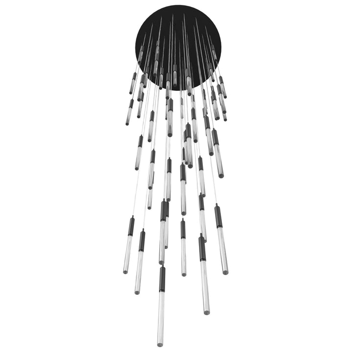 Main Street 51 Light Multi Pendant In Black With Snow Acrylic