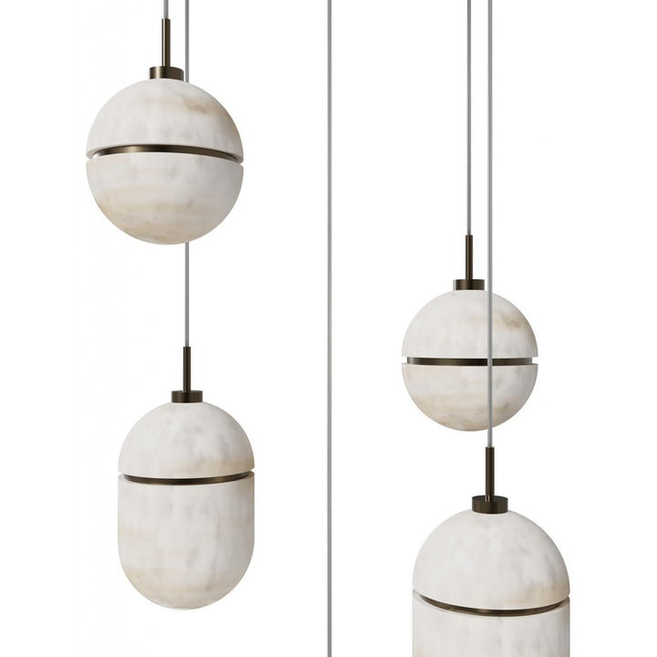 5 Light Pendant In Alabaster by Avenue Lighting