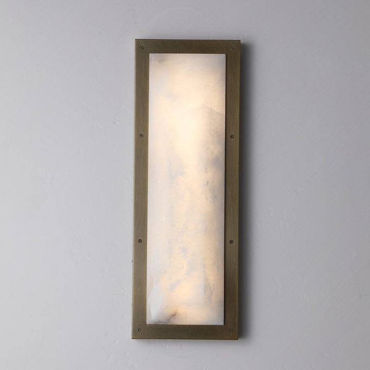 20" Wall Sconce In Aged Brass With Alabaster