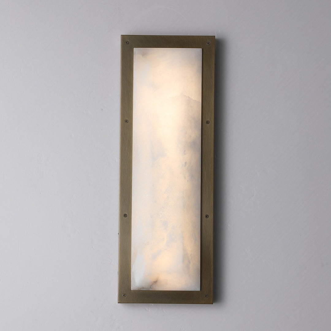 20" Wall Sconce In Aged Brass With Alabaster