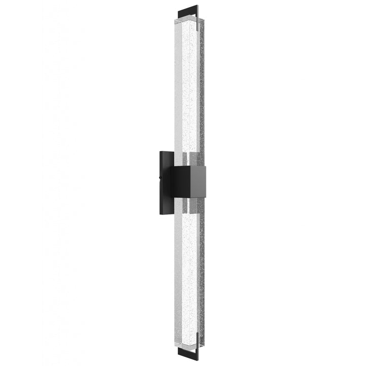 17" Wall Sconce In Black With Bubbled Crystal