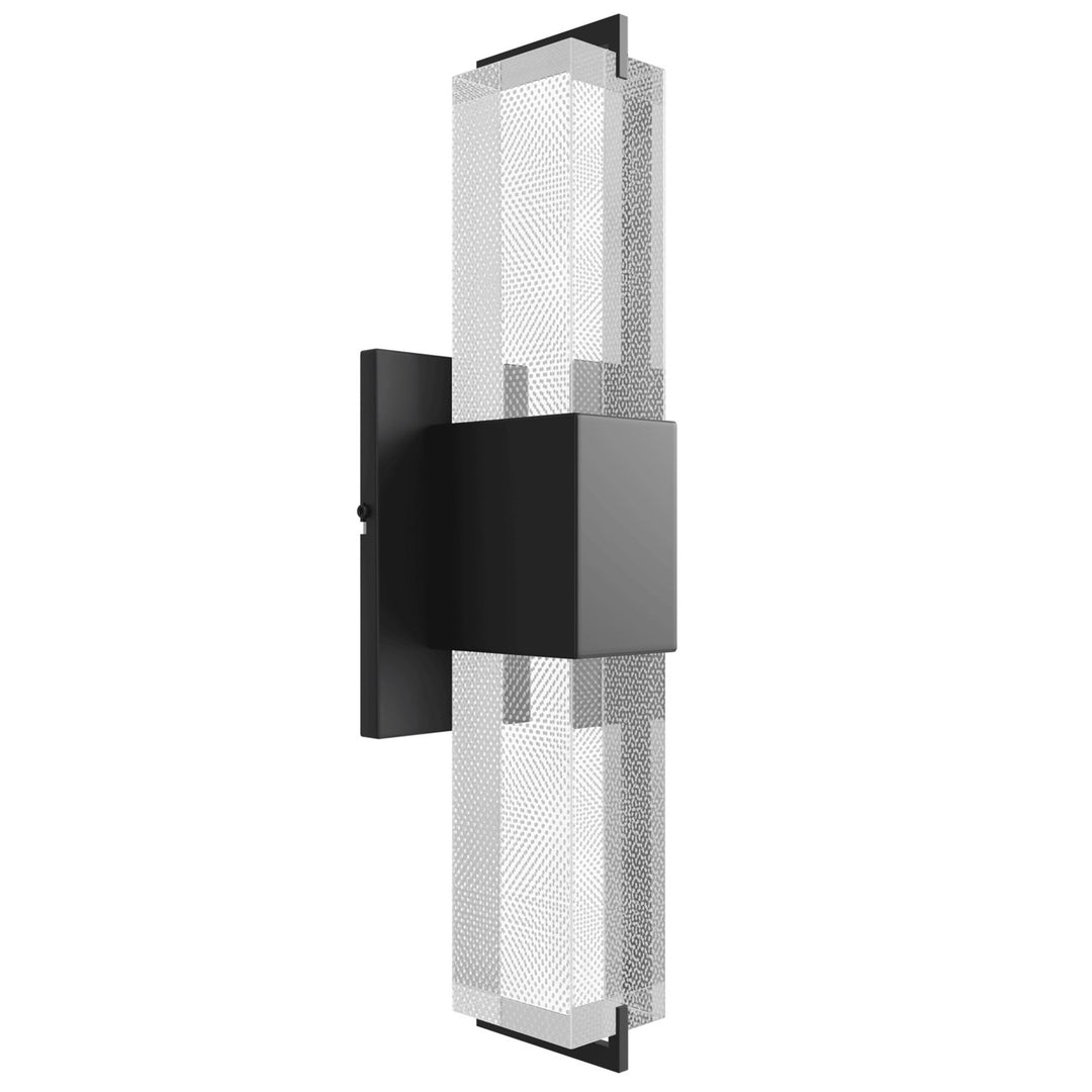 17" Wall Sconce In Black With Snow Crystal