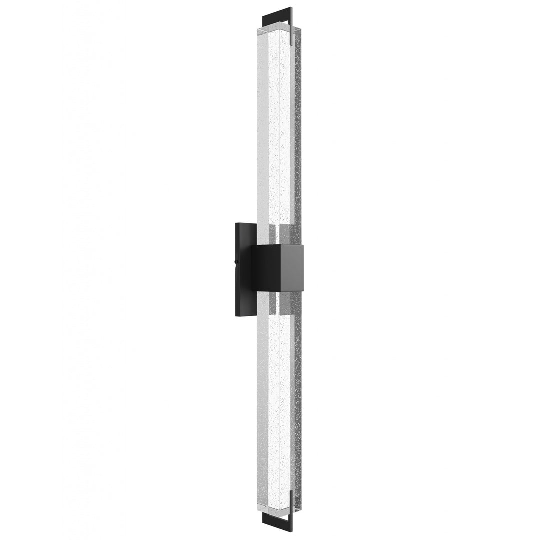 39" Wall Sconce In Black With Bubbled Crystal