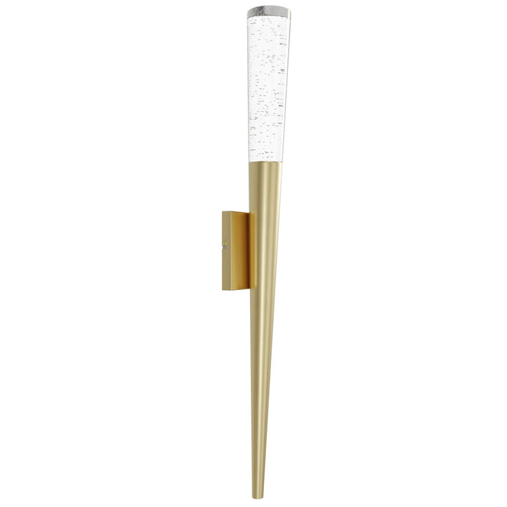 25" Wall Sconce In Brushed Brass With Bubbled Glass
