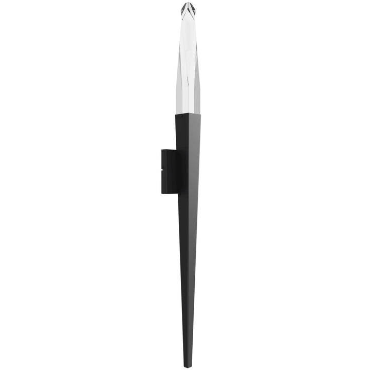 32" Wall Sconce In Black With Clear Crystal
