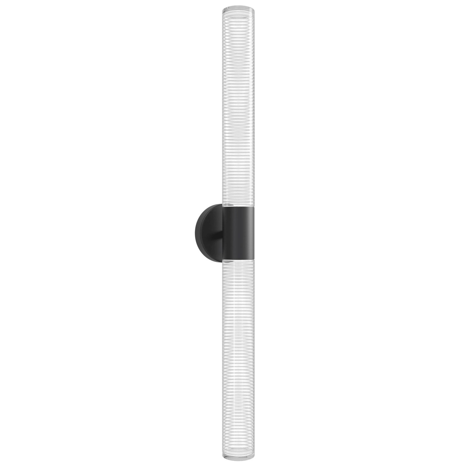 The  34" Led Laser Cut Spiral Glass Wall Sconce In Black by Avenue Lighting