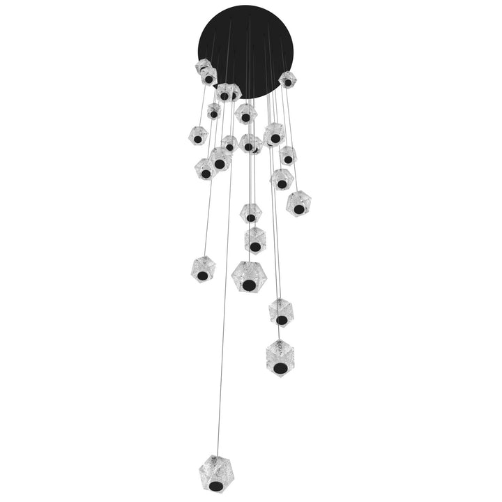 25 Light Multi Pendant In Black With Acrylic Faceted Spheres by Avenue Lighting