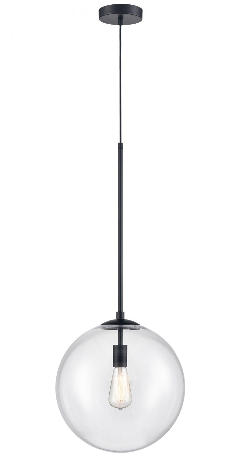 14" Pendant In Black With Clear Glass by Avenue Lighting
