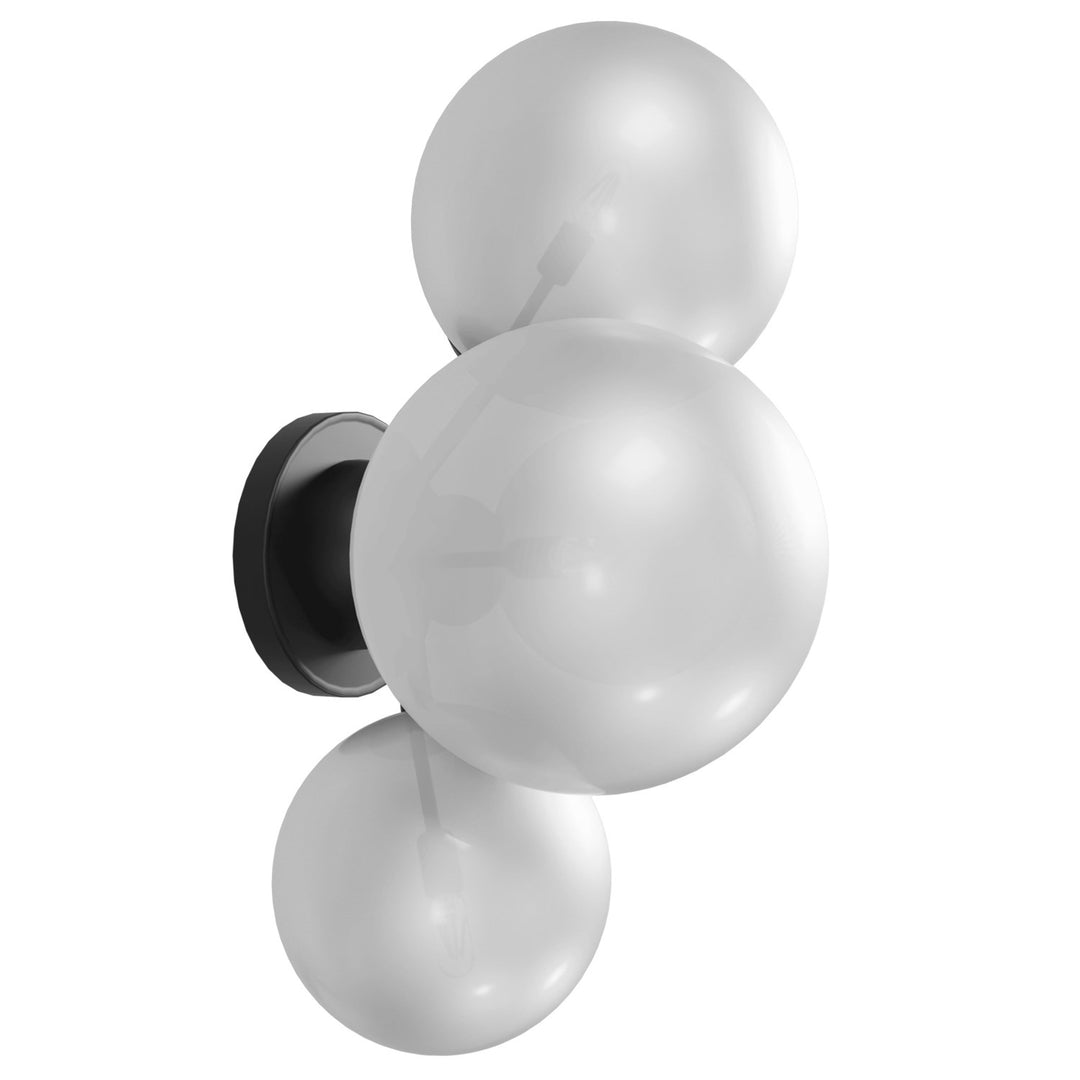 19" Wall Sconce In Black With White Frosted Glass by Avenue Lighting