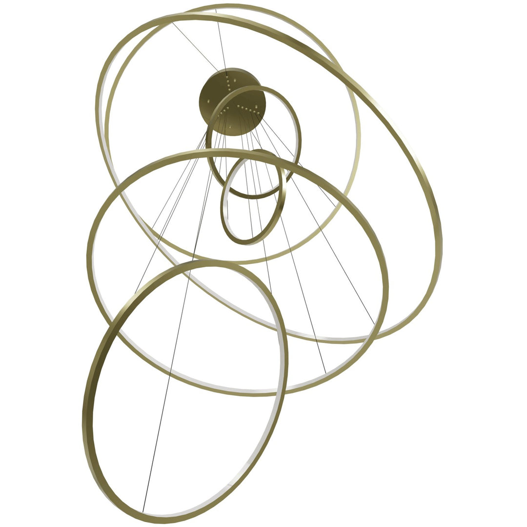 48" Led 6 Ring Multi Pendant In Polished Brass by Avenue Lighting