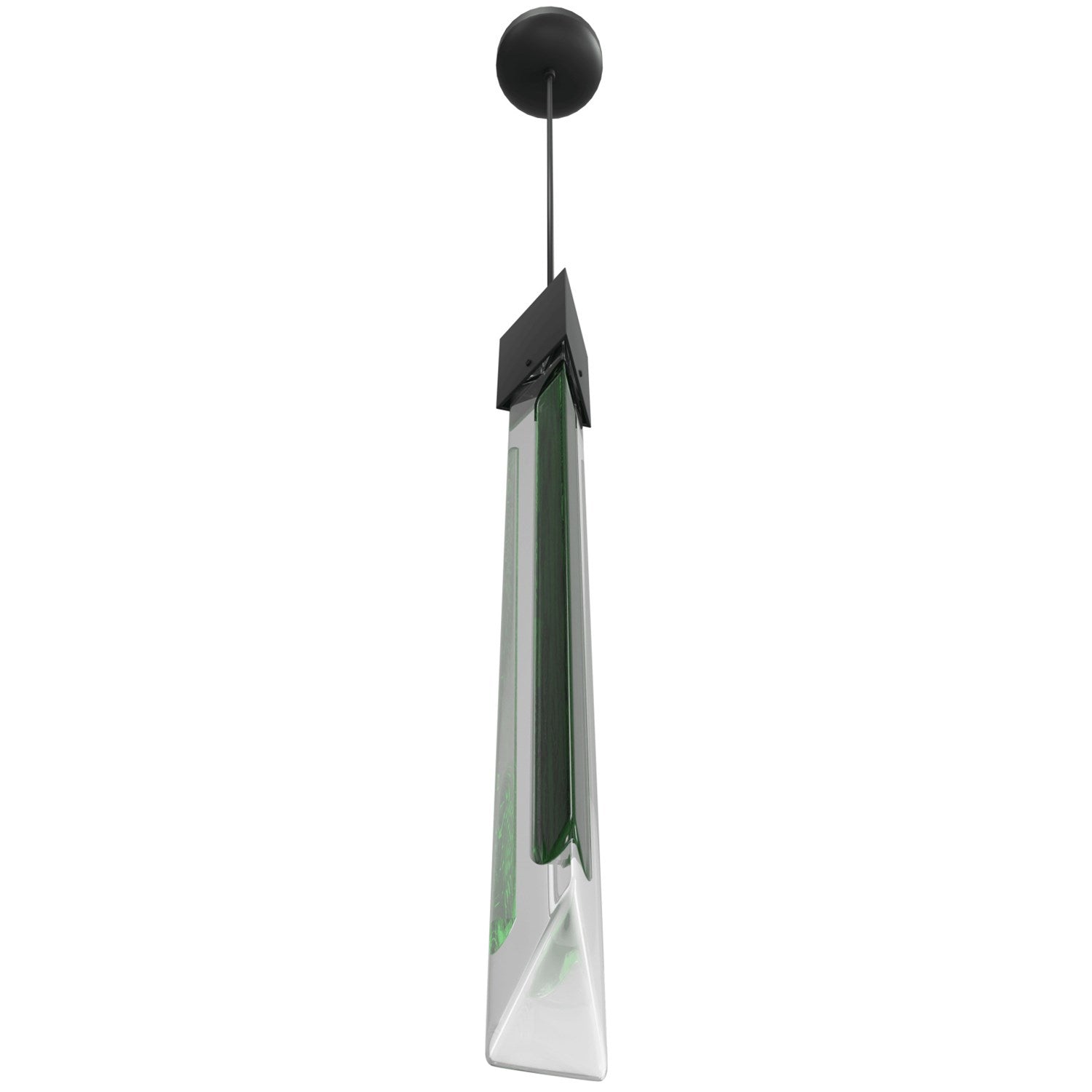 23" Pendant In Black With Marbelized And Jade Glass