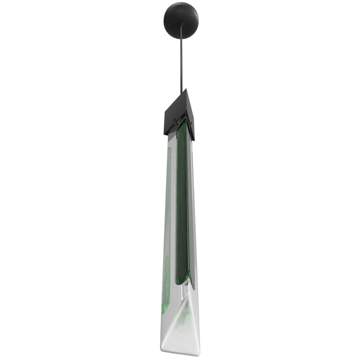 23" Pendant In Black With Marbelized And Jade Glass