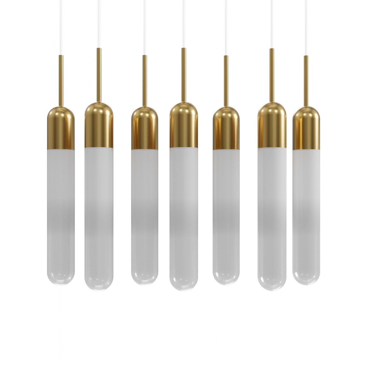7 Light Pendant In Aged Brass by Avenue Lighting