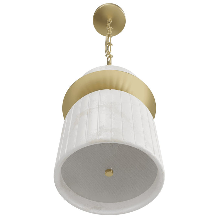 10" Led Pendant In Alabaster With Brushed Brass Accents by Avenue Lighting