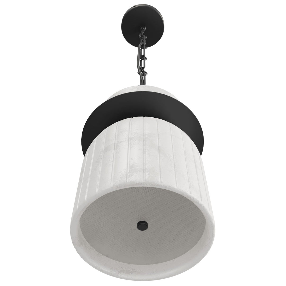 10" Led Pendant In Alabaster With Black Accents