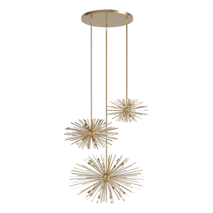 Chandelier In Aged Brass With Champagne Glass by Avenue Lighting