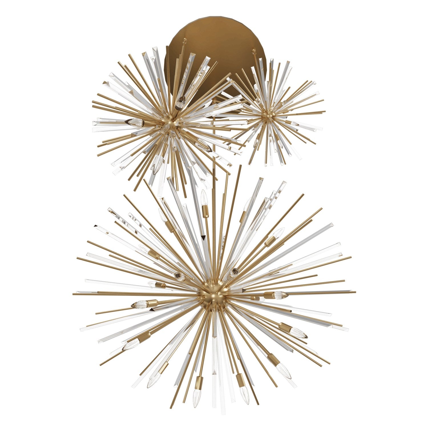 Chandelier In Aged Brass With Champagne Glass