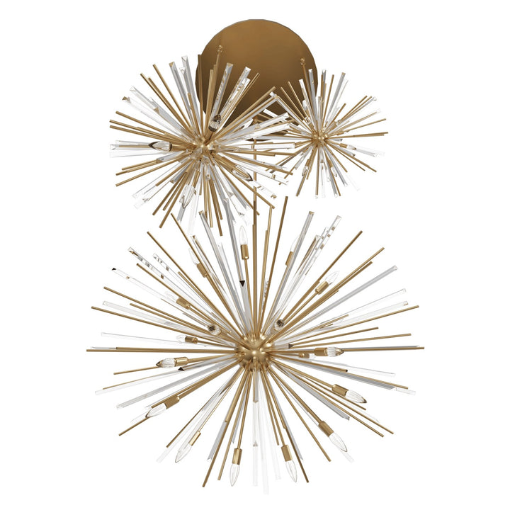 Chandelier In Aged Brass With Champagne Glass