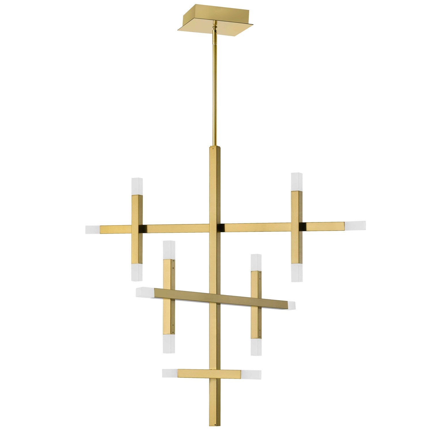 42W Chandelier Aged Brass With Frosted Acrylic Diffuser by Dainolite
