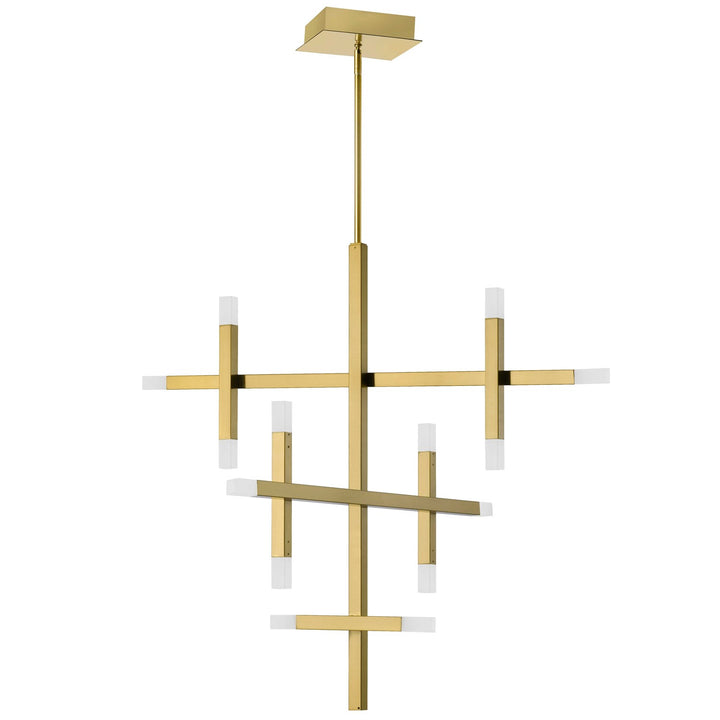 42W Chandelier Aged Brass With Frosted Acrylic Diffuser by Dainolite