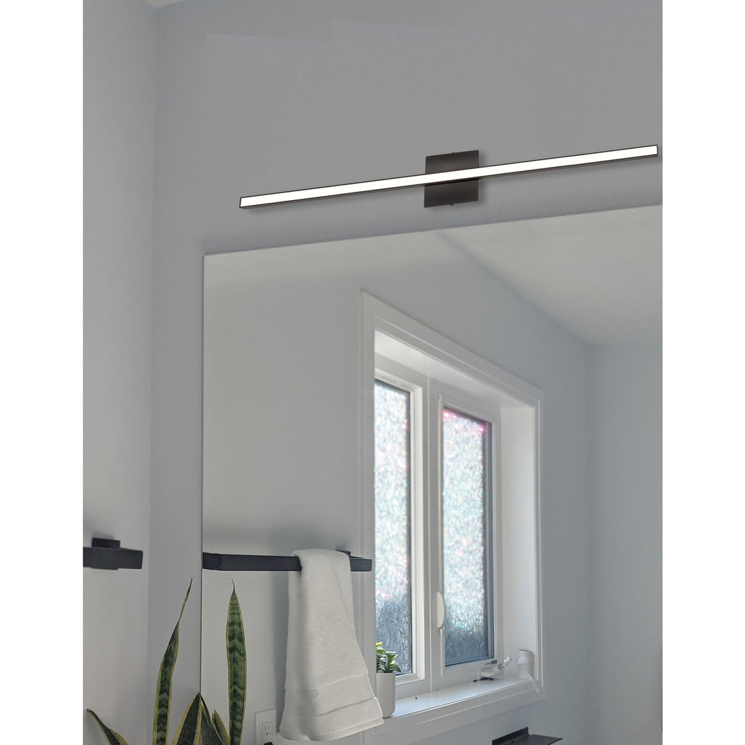 24W Colour Changing Vanity Matte Black With Frosted Acrylic Diffuser
