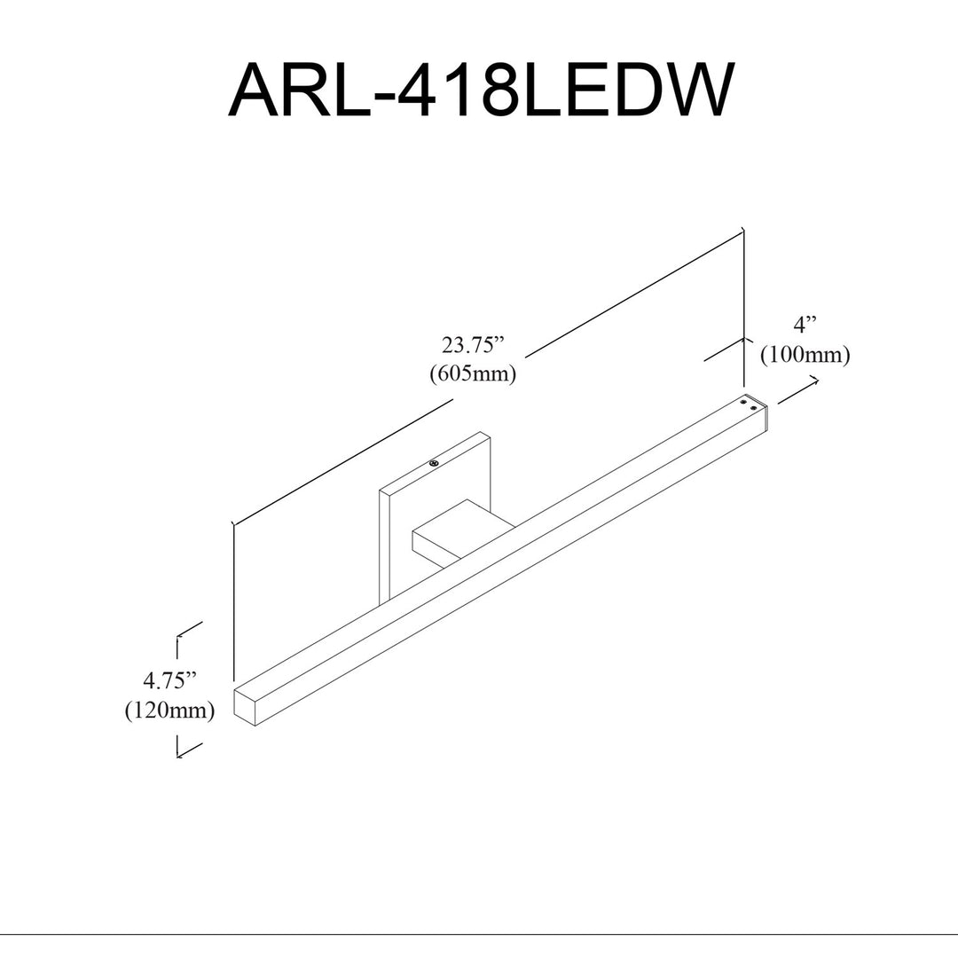 18W Led Age Brass  Vanity