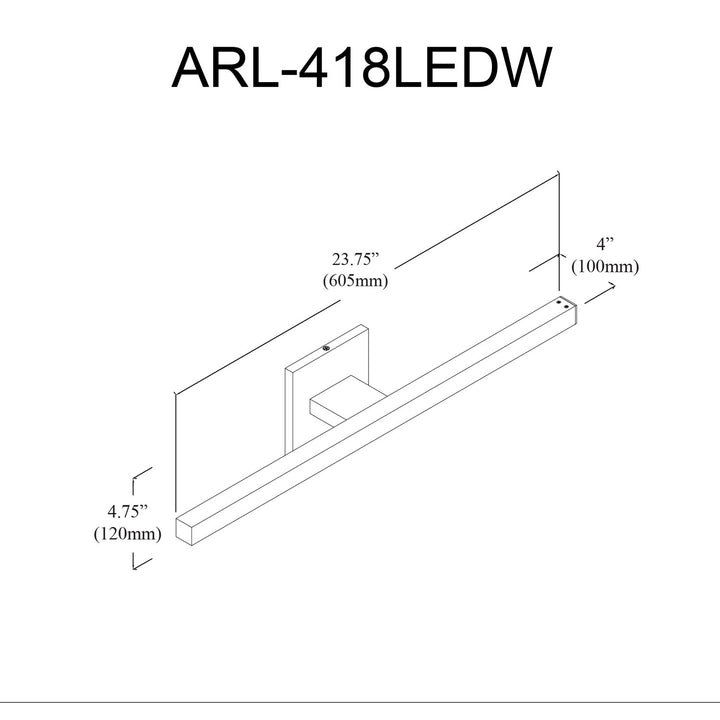 18W Led Age Brass  Vanity