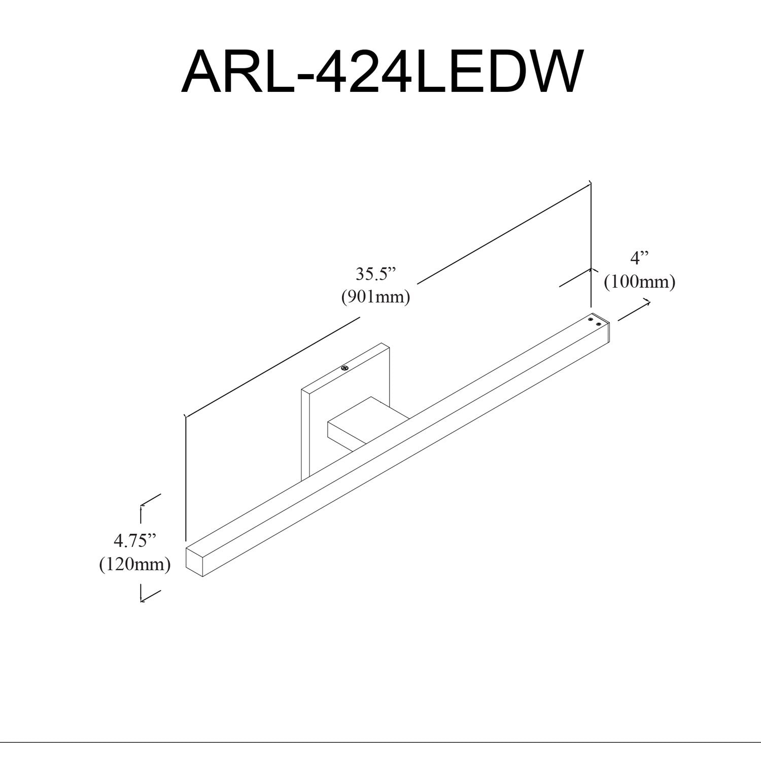 24W Led Age Brass  Vanity
