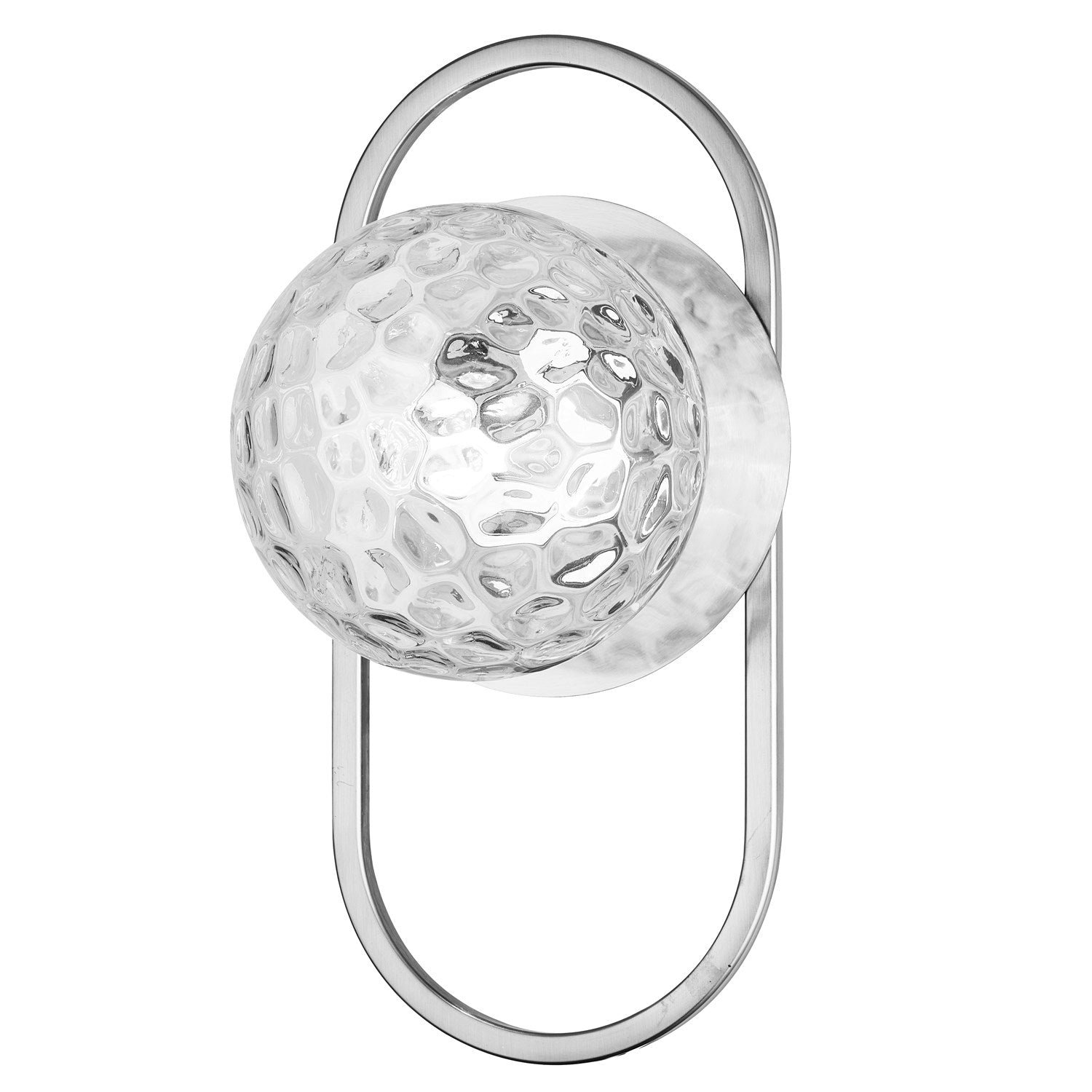 1 Light Polished Chrome Wall Sconce W/ Clear Hammered Glass by Dainolite