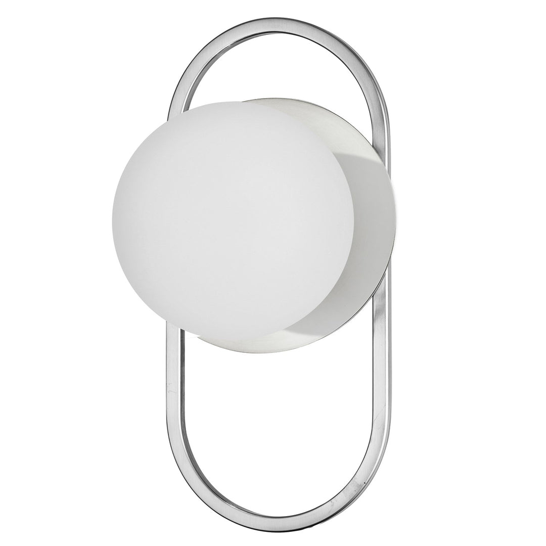 1 Light Polished Chrome Wall Sconce W/ Opal Glass by Dainolite
