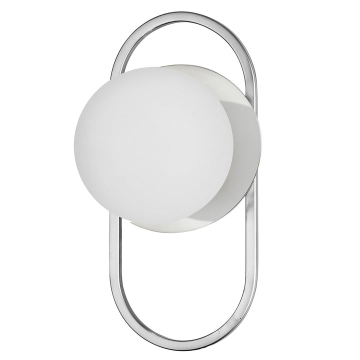 1 Light Polished Chrome Wall Sconce W/ Opal Glass by Dainolite