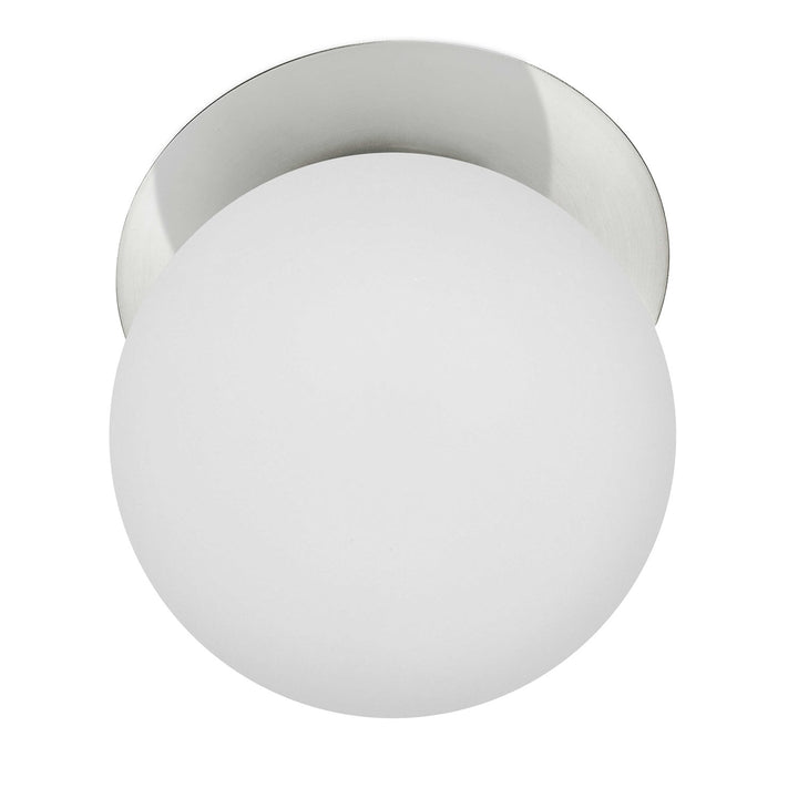 1 Light Polished Chrome Incandescent Wall Sconce With White Glass Globe by Dainolite