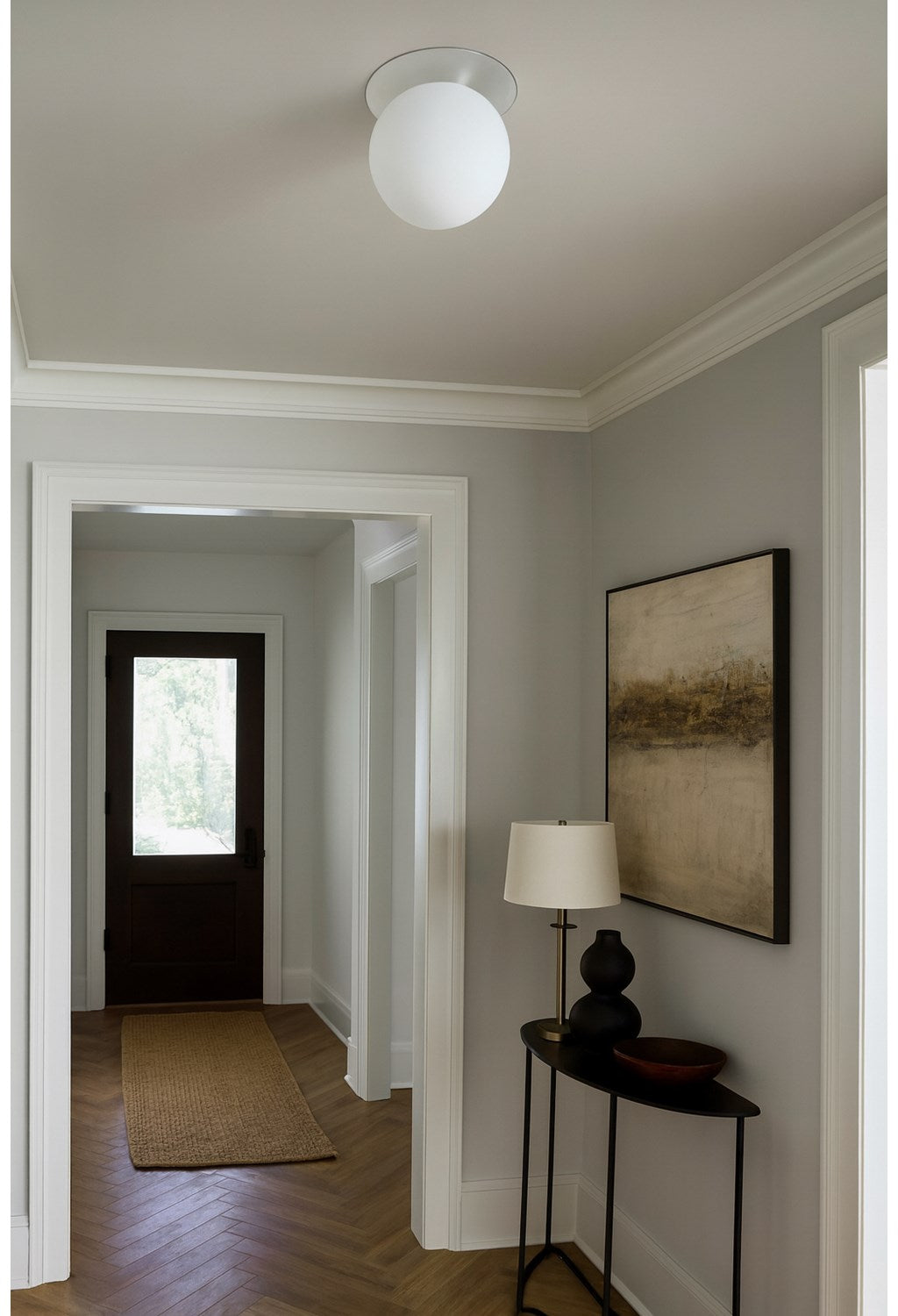 1 Light Polished Chrome Incandescent Wall Sconce With White Glass Globe