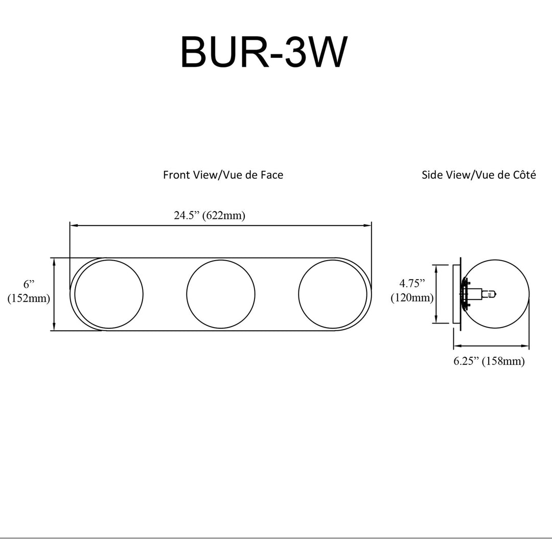 3 Light Vanity In Aged Brass W/ Clear Hammered Glass
