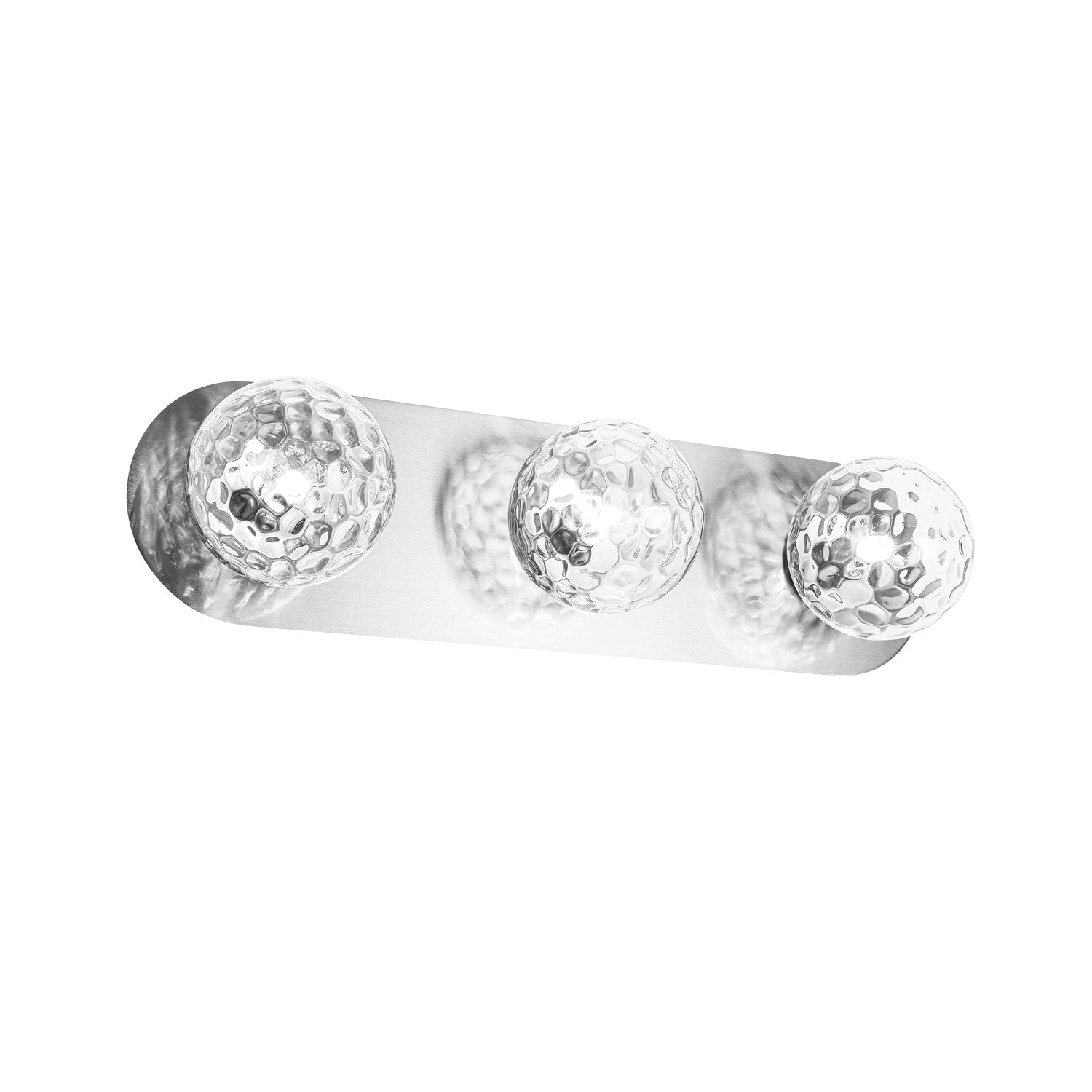 3 Light Vanity In Polished Chrome W/ Clear Hammered Glass by Dainolite