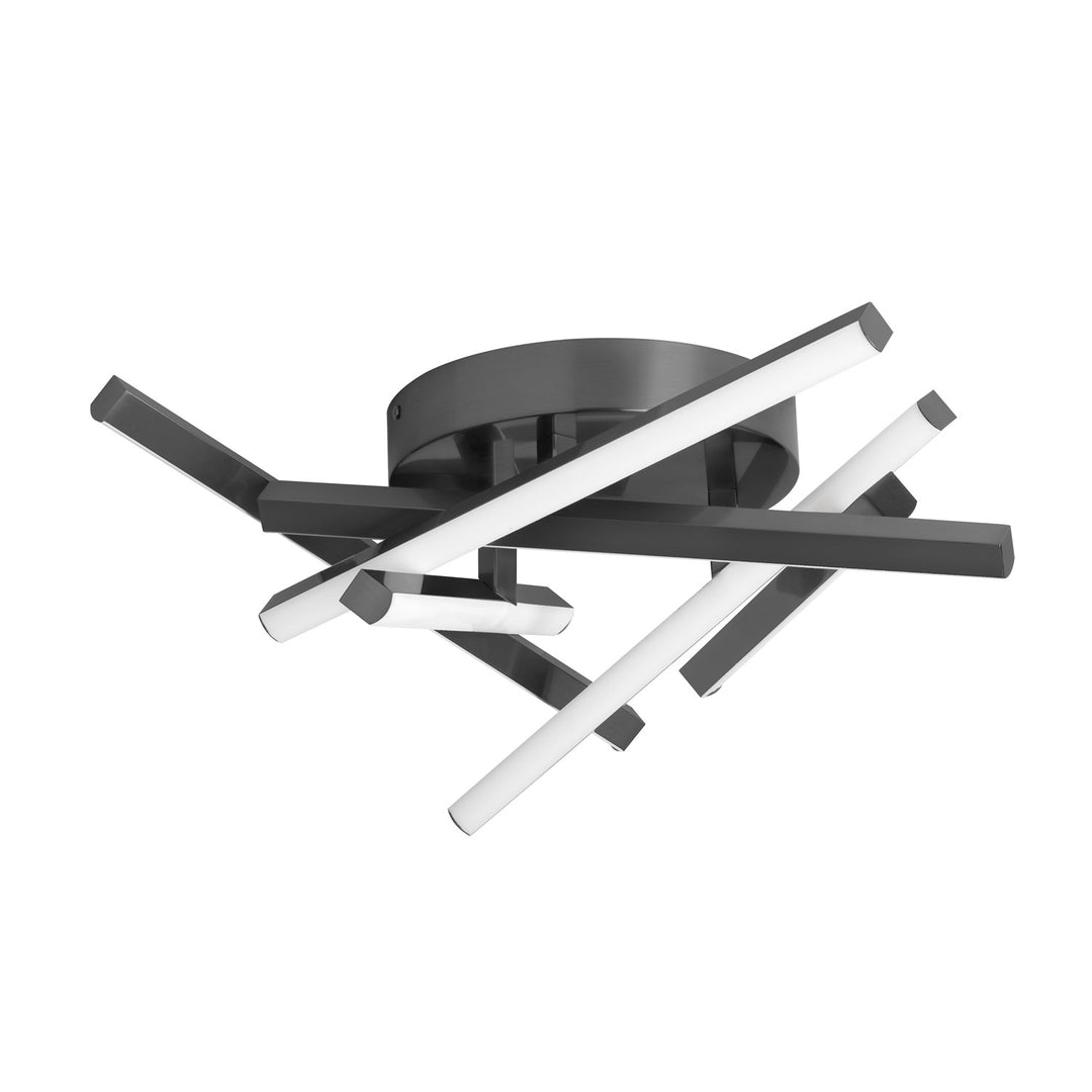 34W Flush Mount Matte Black With White Silicone Diffuser by Dainolite