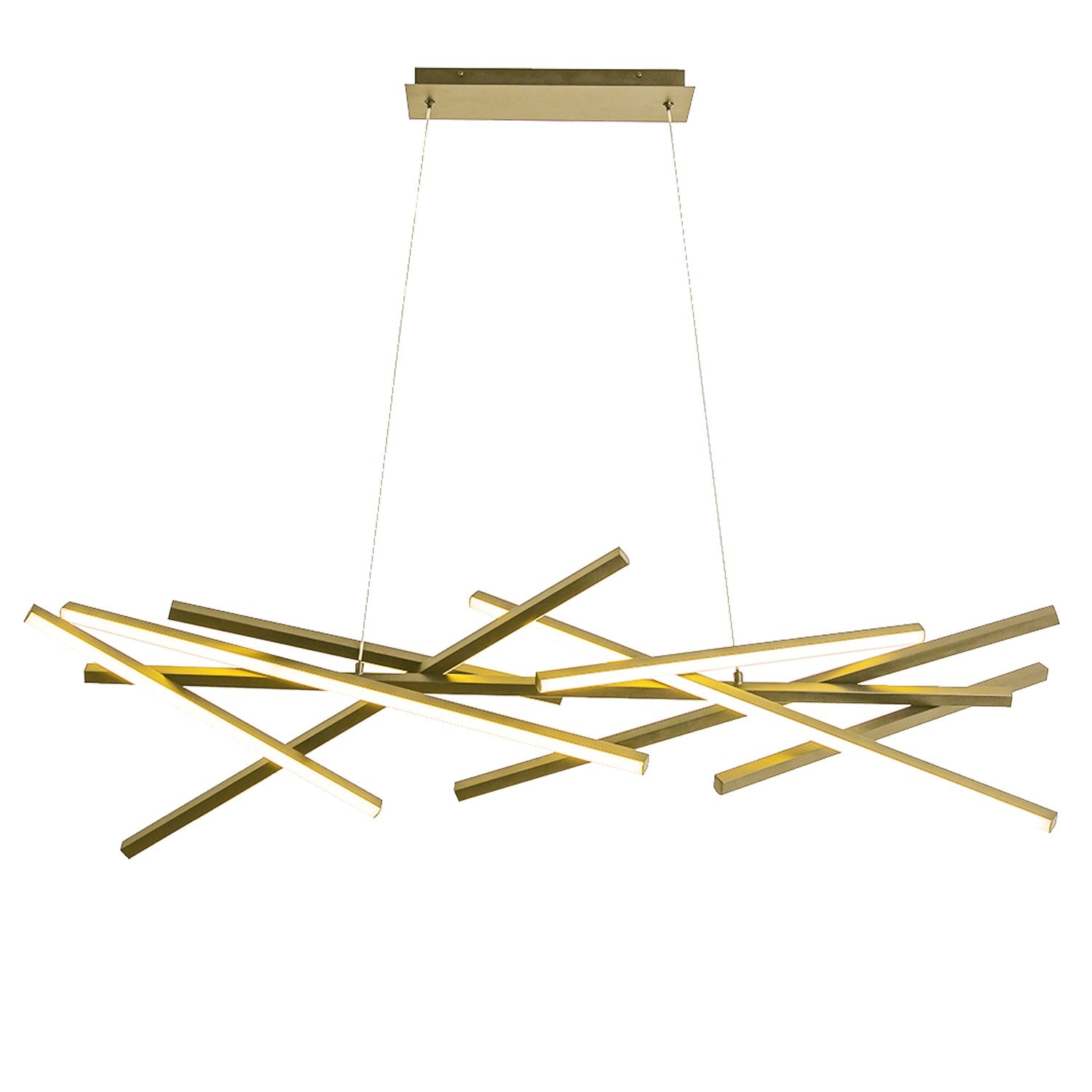 80W Led  Chandelier Aged Brass by Dainolite