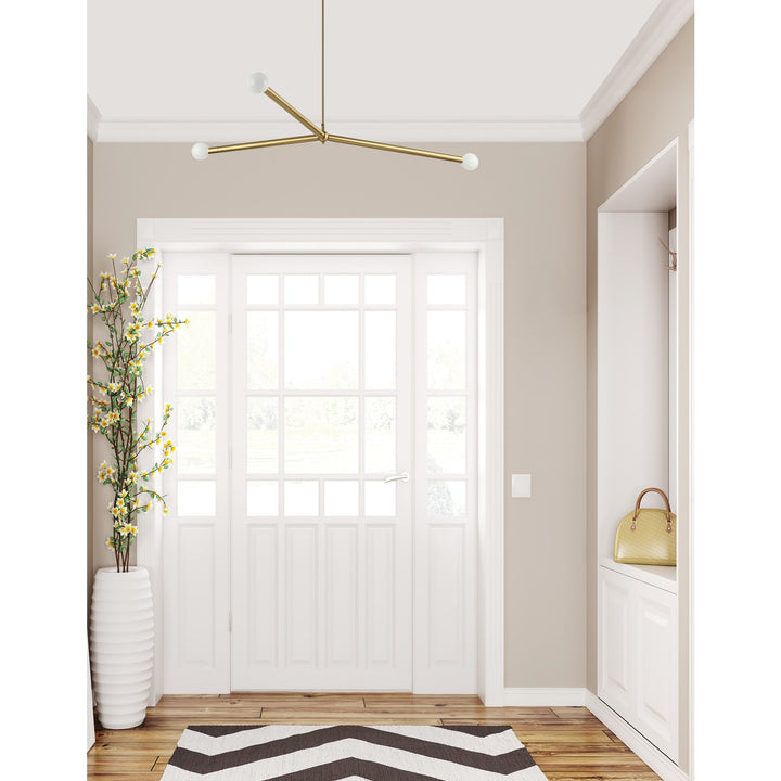 3 Light Incandescent Pendant Aged Brass