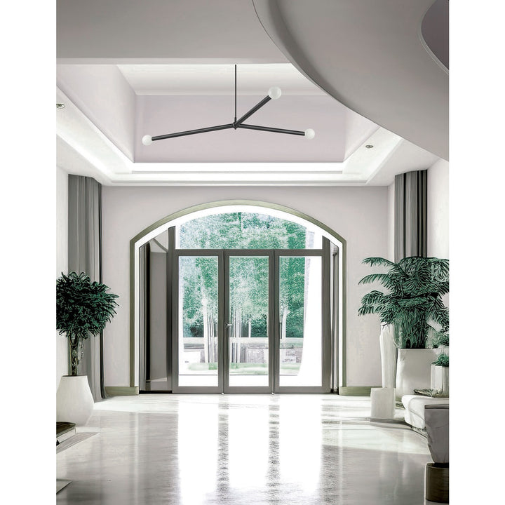 3 Light Incandescent Pendant Matte Black