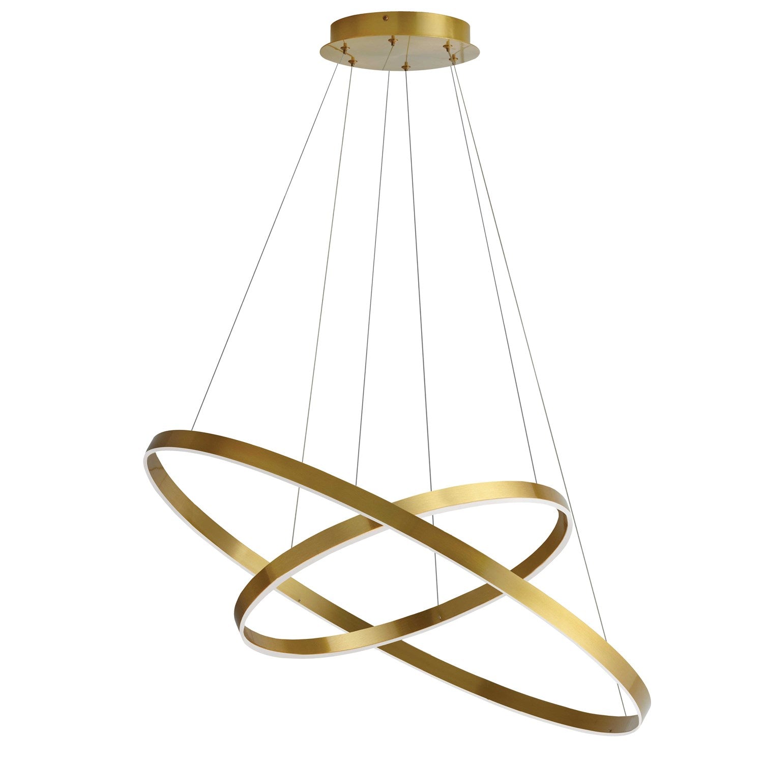 97W Chandelier, Aged Brass W/ White Acrylic Diffuser by Dainolite