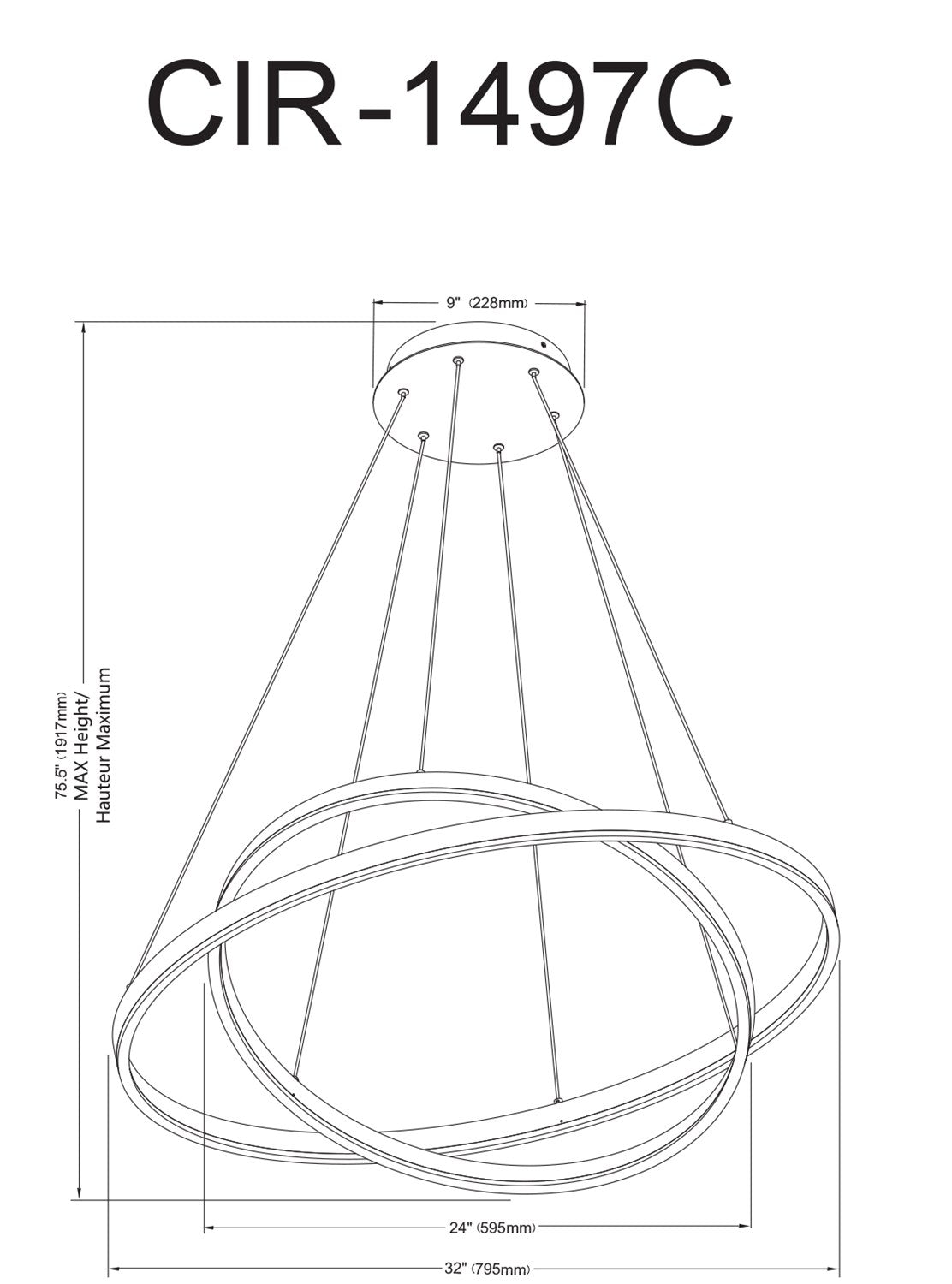 97W Chandelier, Aged Brass W/ White Acrylic Diffuser